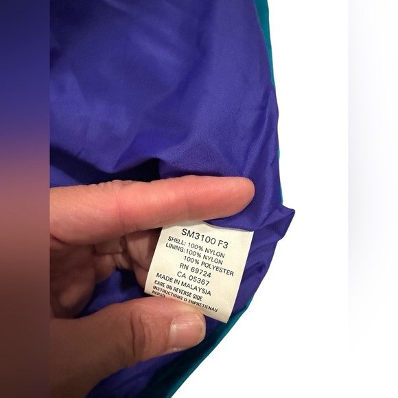 LIKE NEW VINTAGE Columbia Radial Sleeve Pullover Jacket Teal 1/4 Zip Windbreaker - Picture 14 of 15